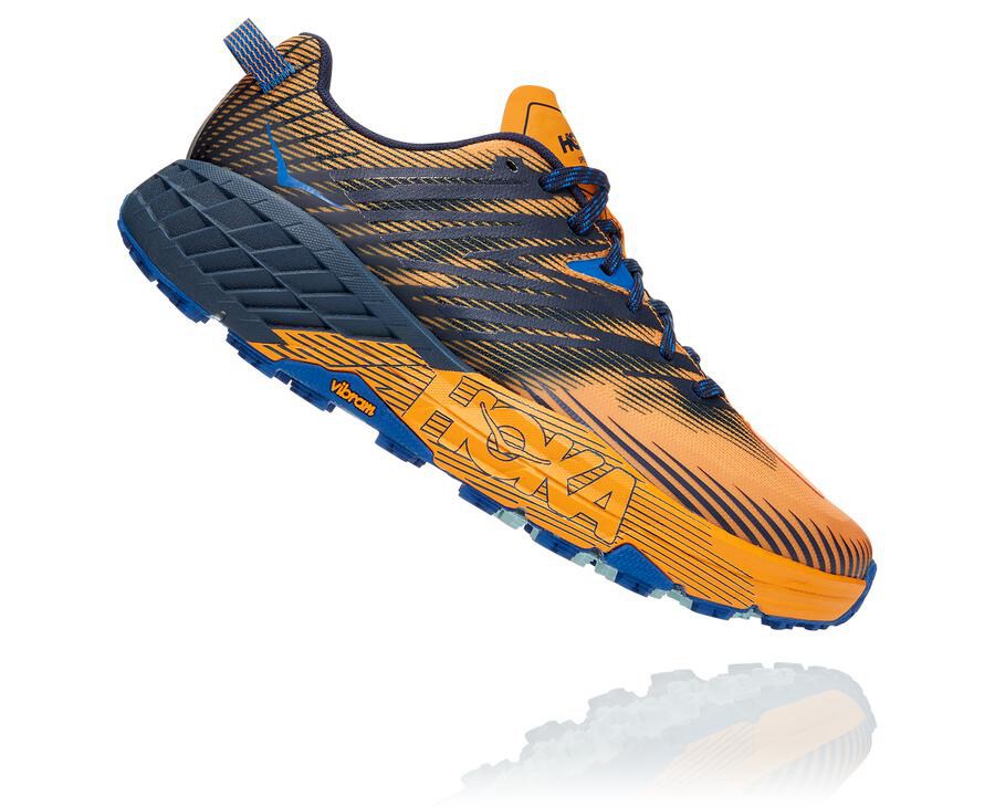 Tenis Hoka One One Trail Hombre Naranjas/Negros - Speedgoat 4 - XKHF90674